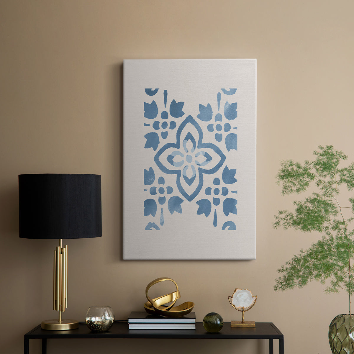 Monochrome Terra Mesa Tile I - Canvas Art Print