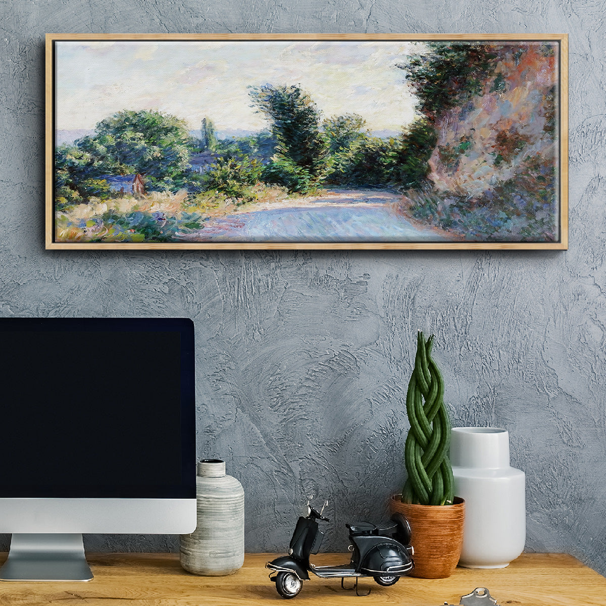 Road Near Giverny, 1885 - Floater Framed Canvas Print