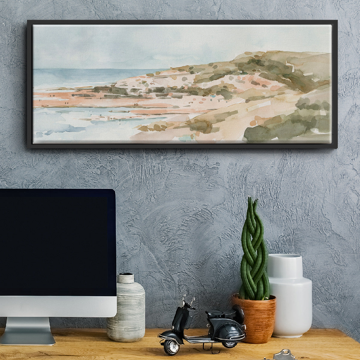 Neutral Seaside II - Floater Framed Canvas Print