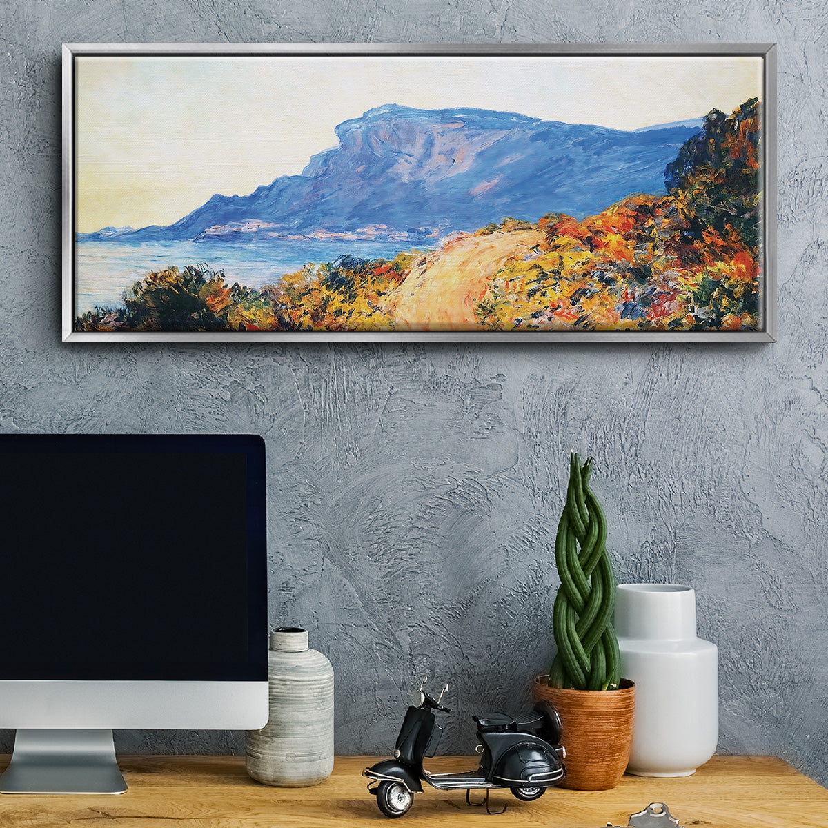 The Red Road at Cap Martin, Near Menton, 1884 - Floater Framed Canvas Print