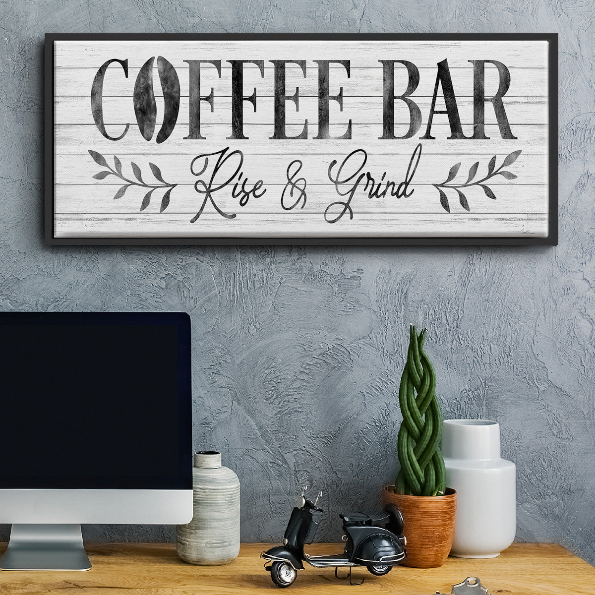 Coffee Bar - Floater Framed Canvas Print