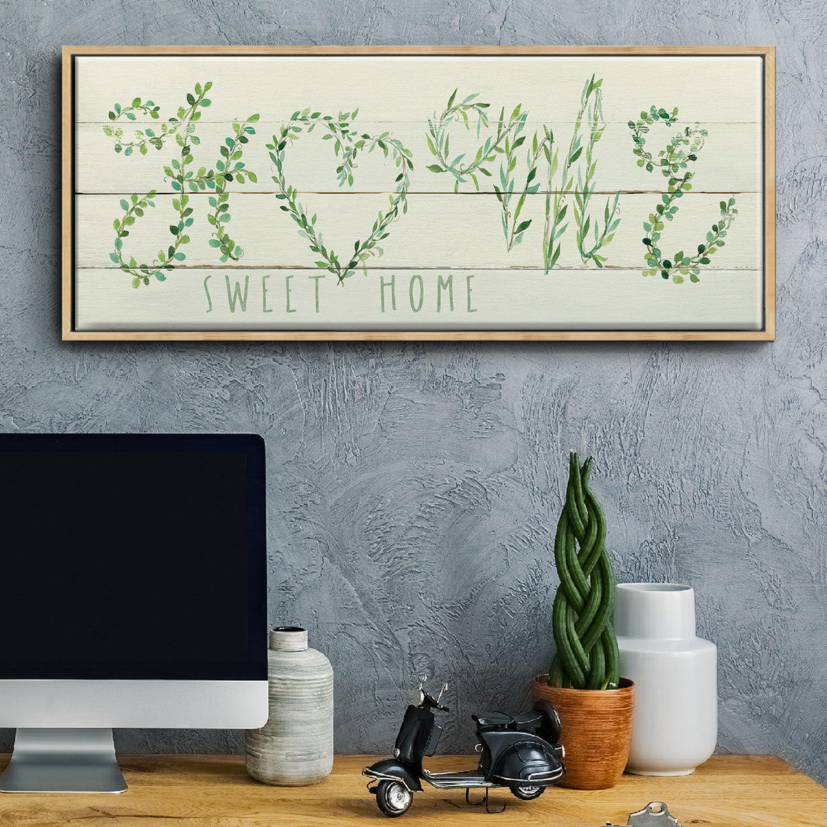 Shiplap Vines Home - Floater Framed Canvas Print
