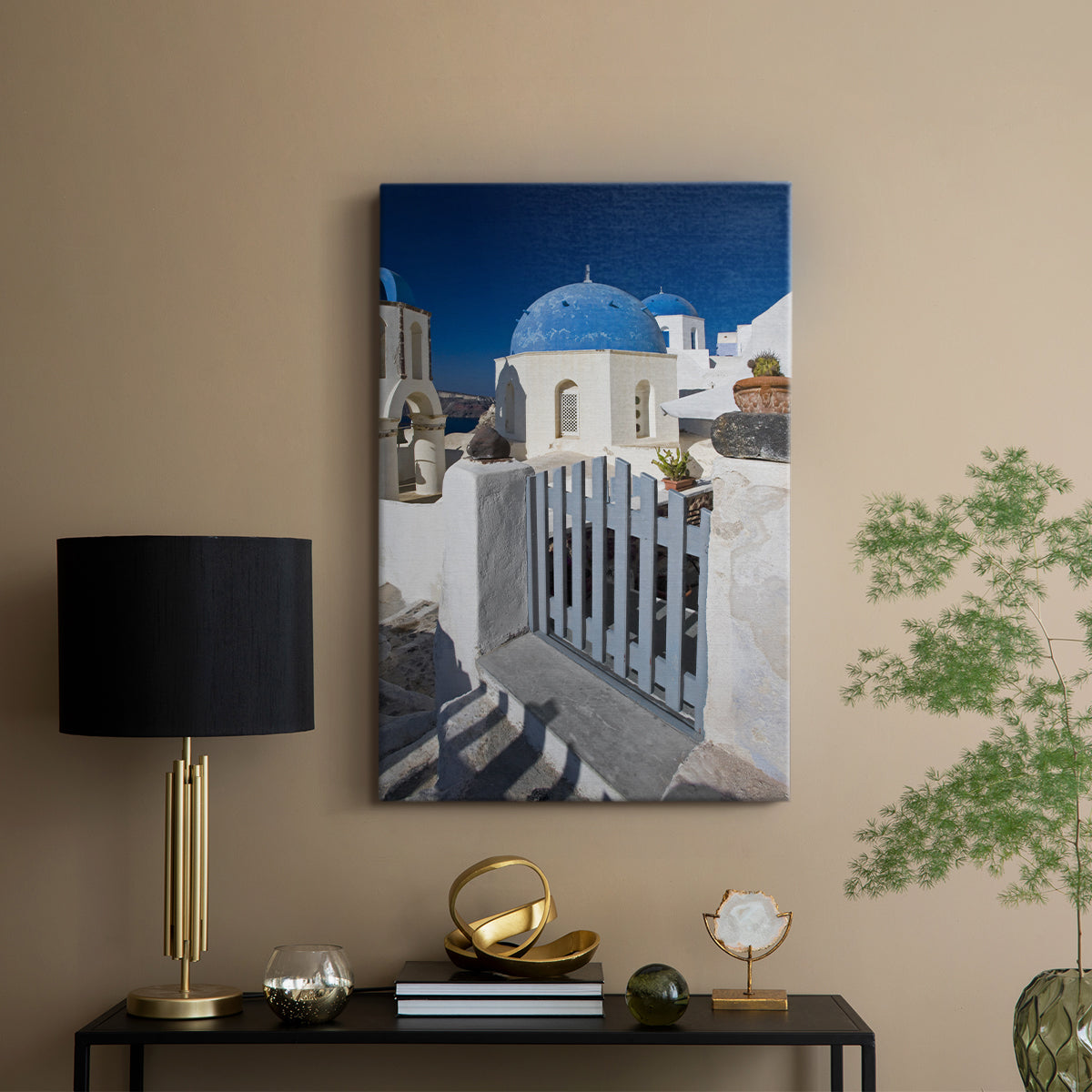 Santorini Sidewalk - Canvas Art Print