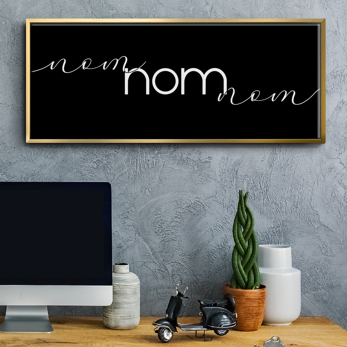 Nom Nom Nom - Floater Framed Canvas Print