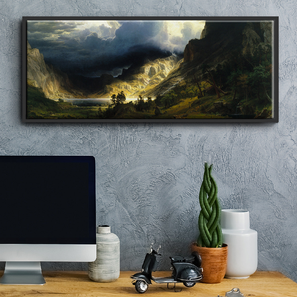 A Storm in the Rocky Mountains - Floater Framed Canvas Print