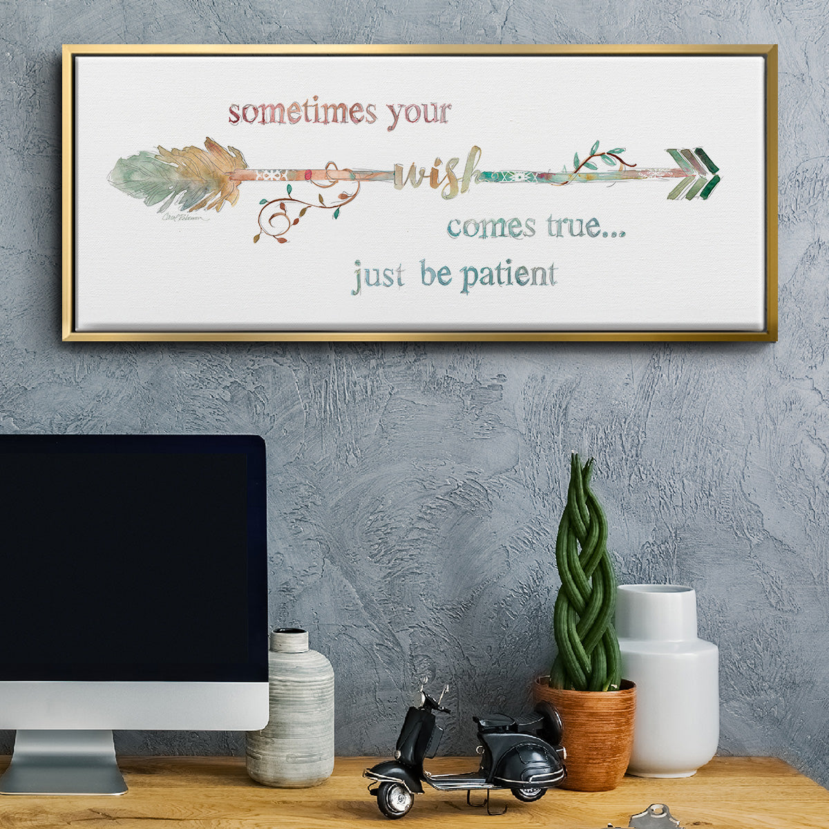 Wishing Arrow - Floater Framed Canvas Print