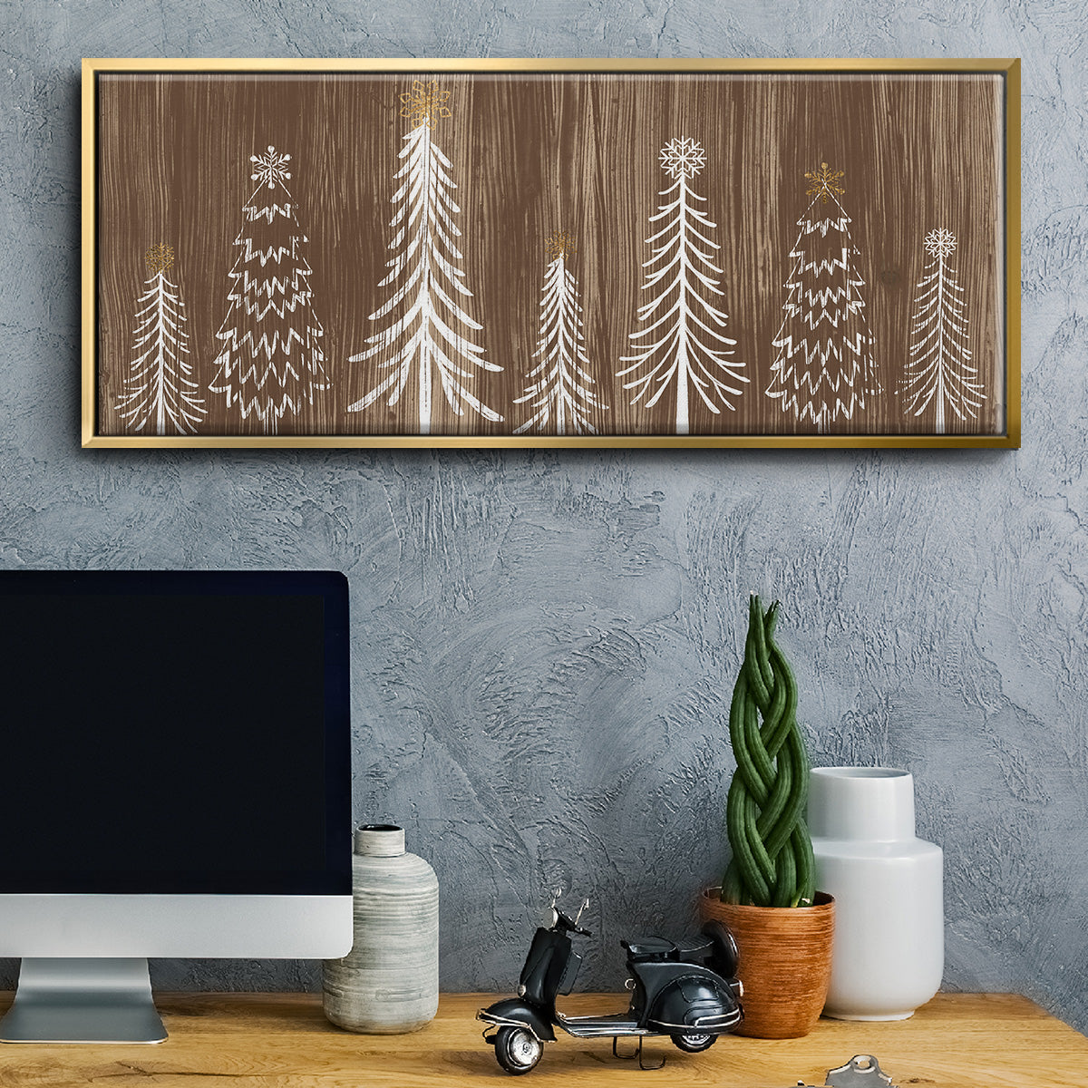 Barnwood Wonderland Collection D - Floater Framed Canvas Print