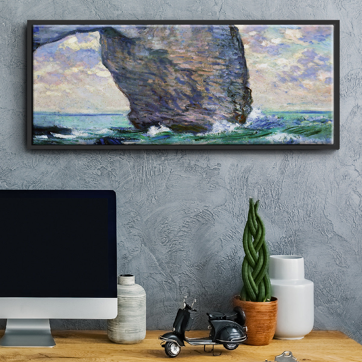 The Manneport, Seen from Below, 1883 - Floater Framed Canvas Print