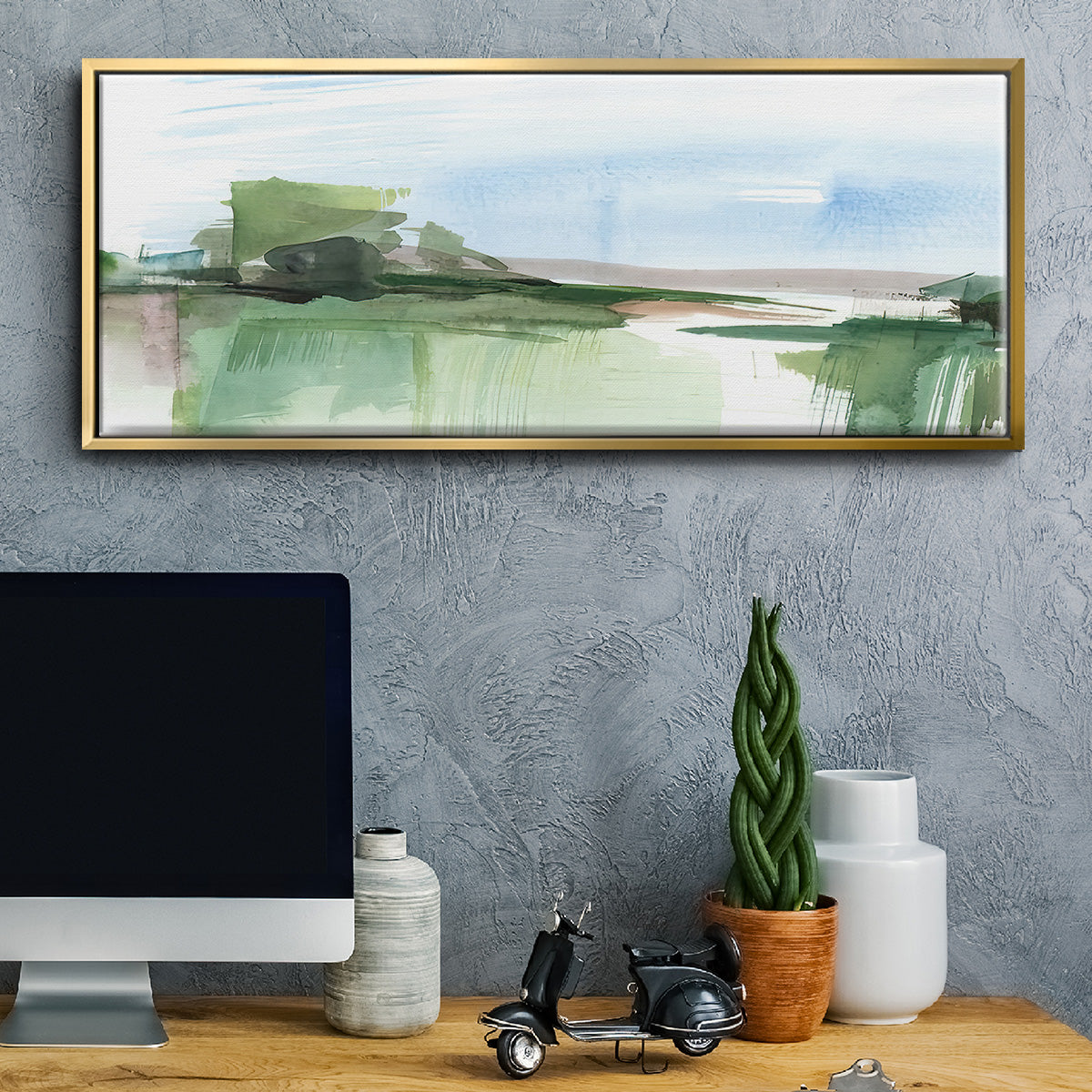 Abstract Wetland IV - Floater Framed Canvas Print