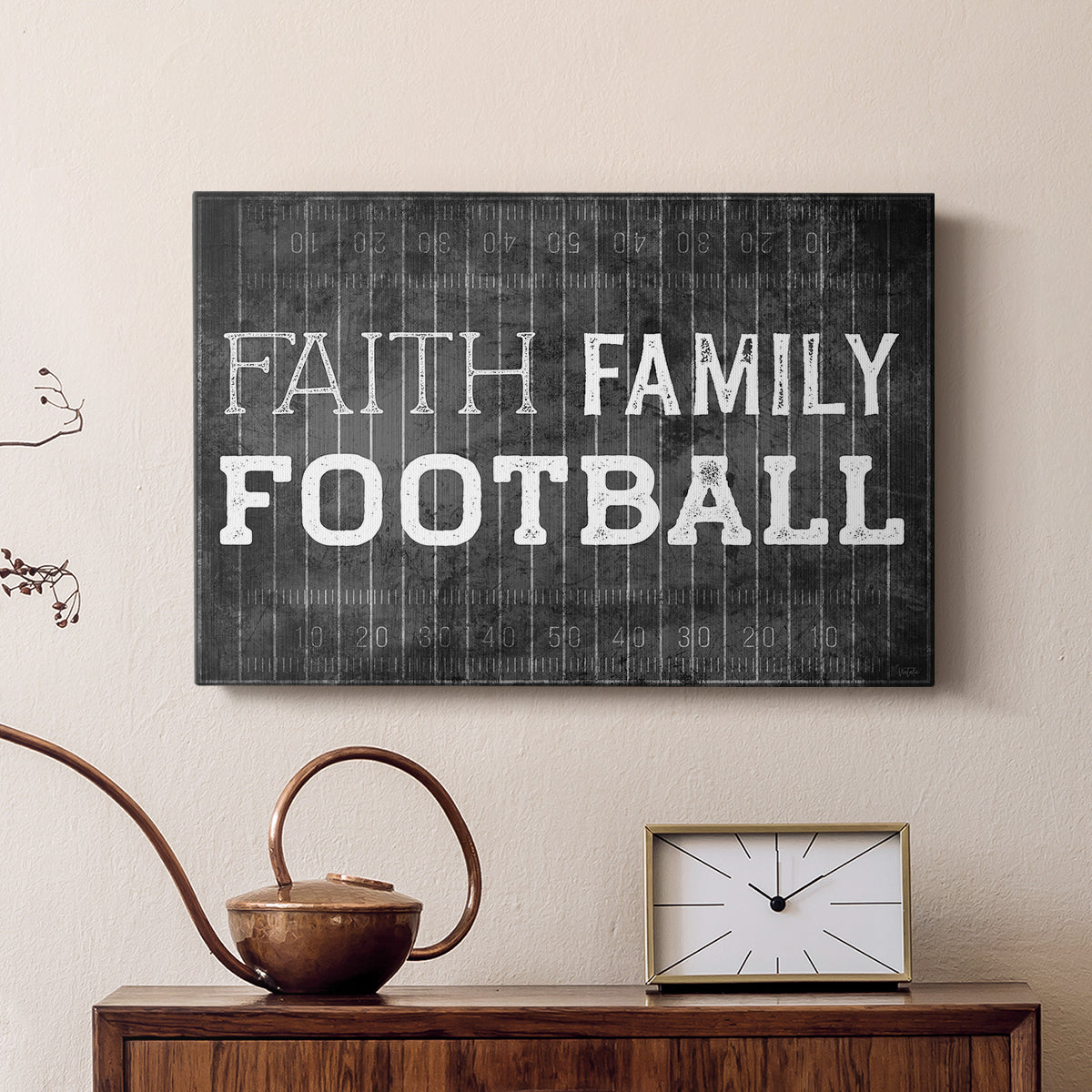 Faith Family Football - Canvas Art Print