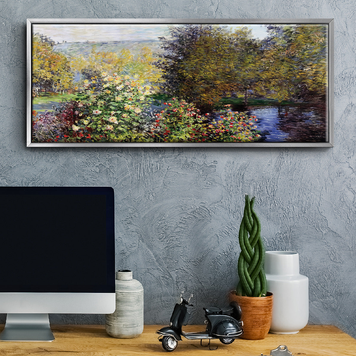 The Corner of the Garden at Montgeron, 1876 - Floater Framed Canvas Print
