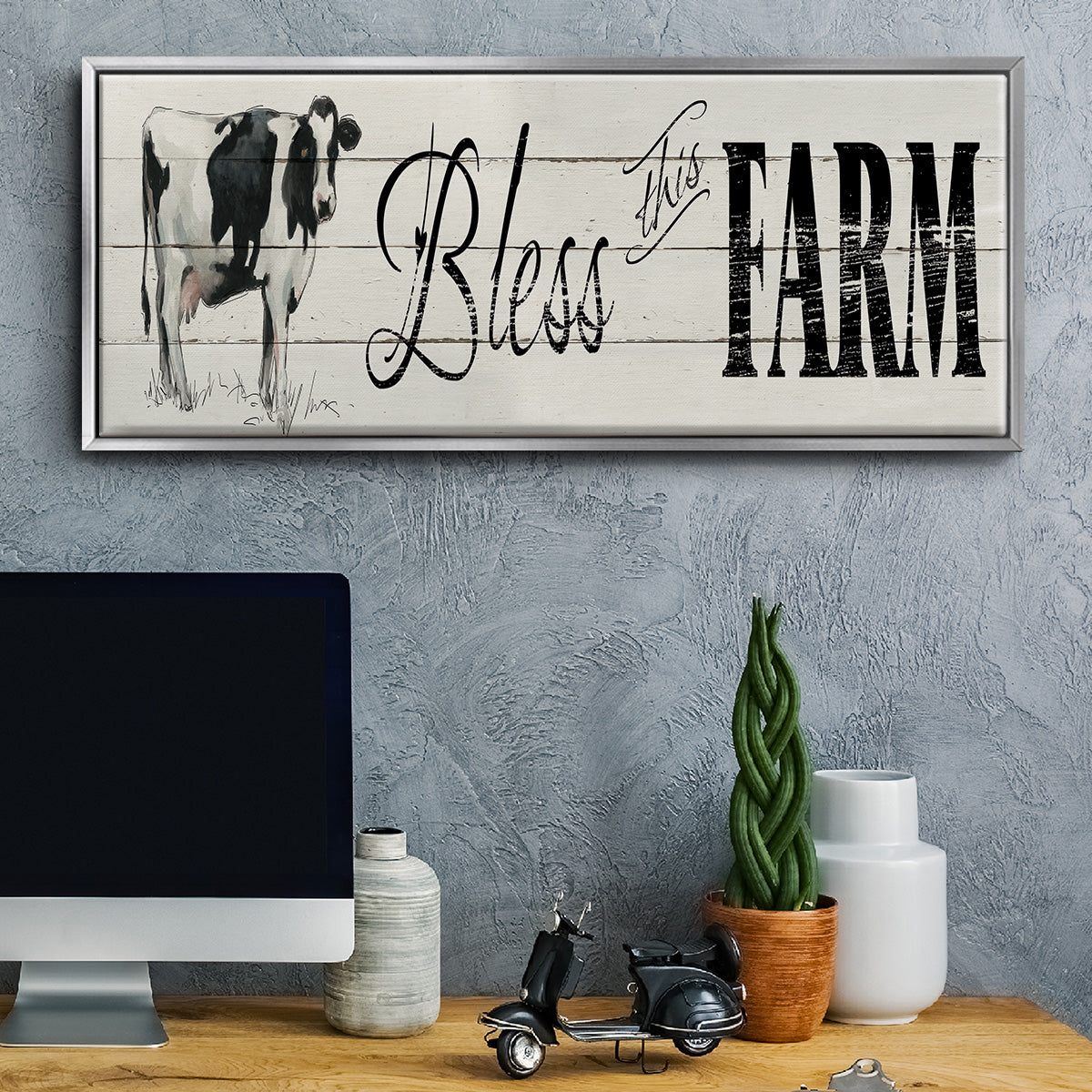 Bless This Farm - Floater Framed Canvas Print