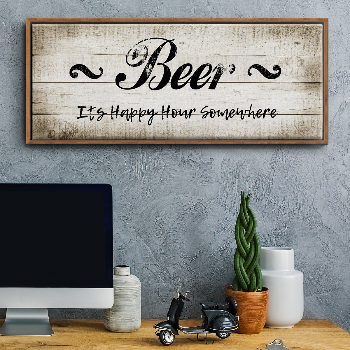 Beer Happy Hour - Floater Framed Canvas Print