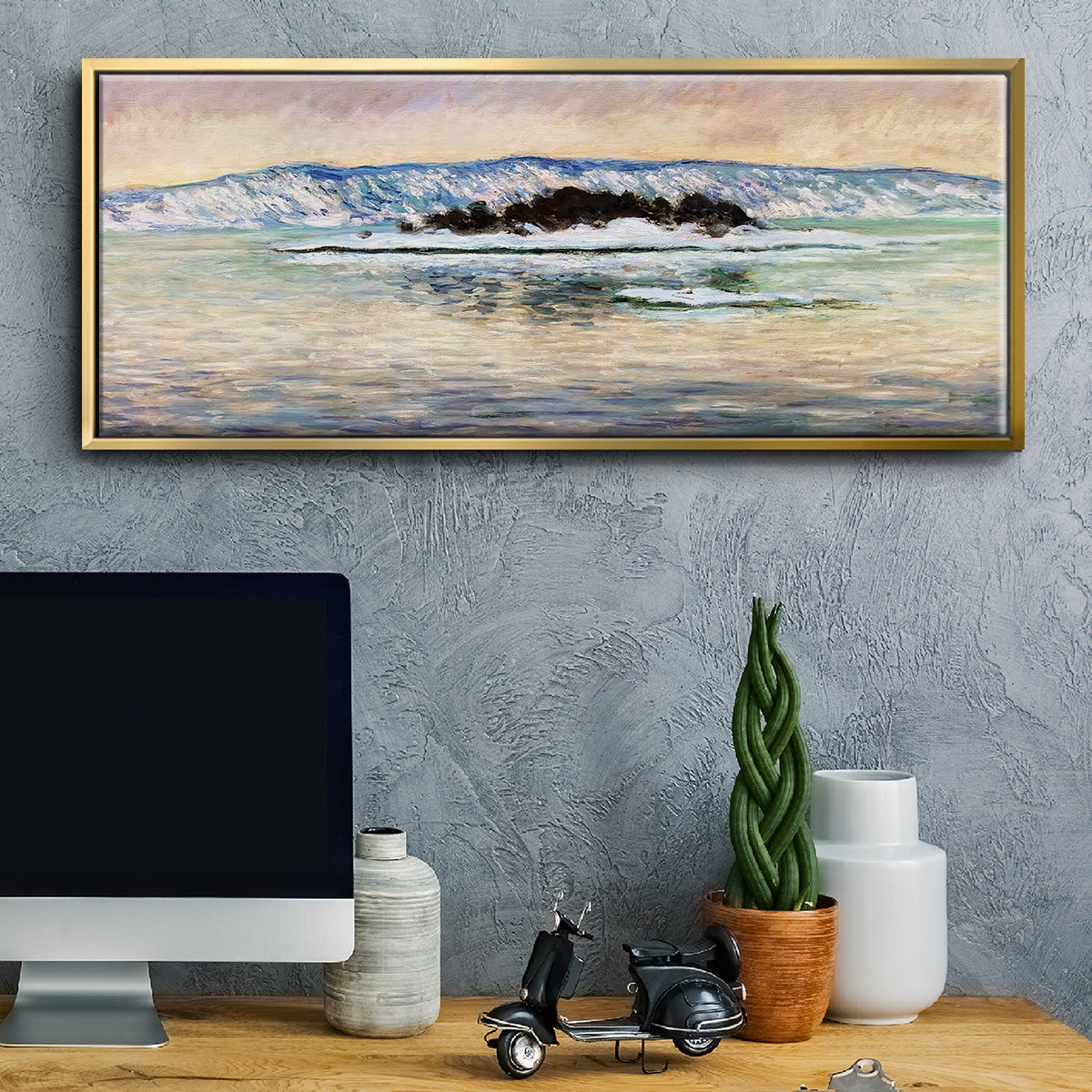 The Fjord, Near Christiania, 1893 - Floater Framed Canvas Print