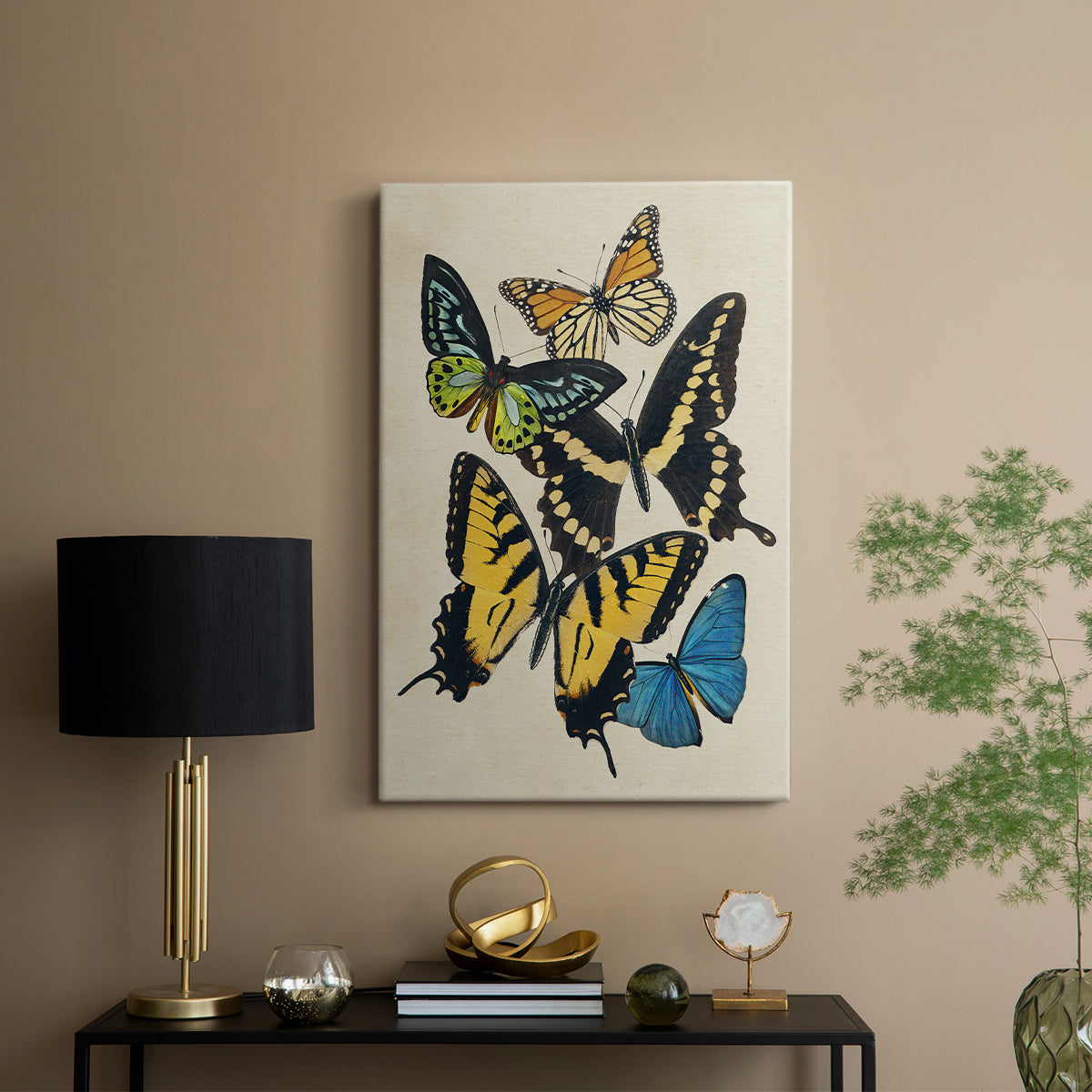 Collaged Butterflies II - Canvas Art Print