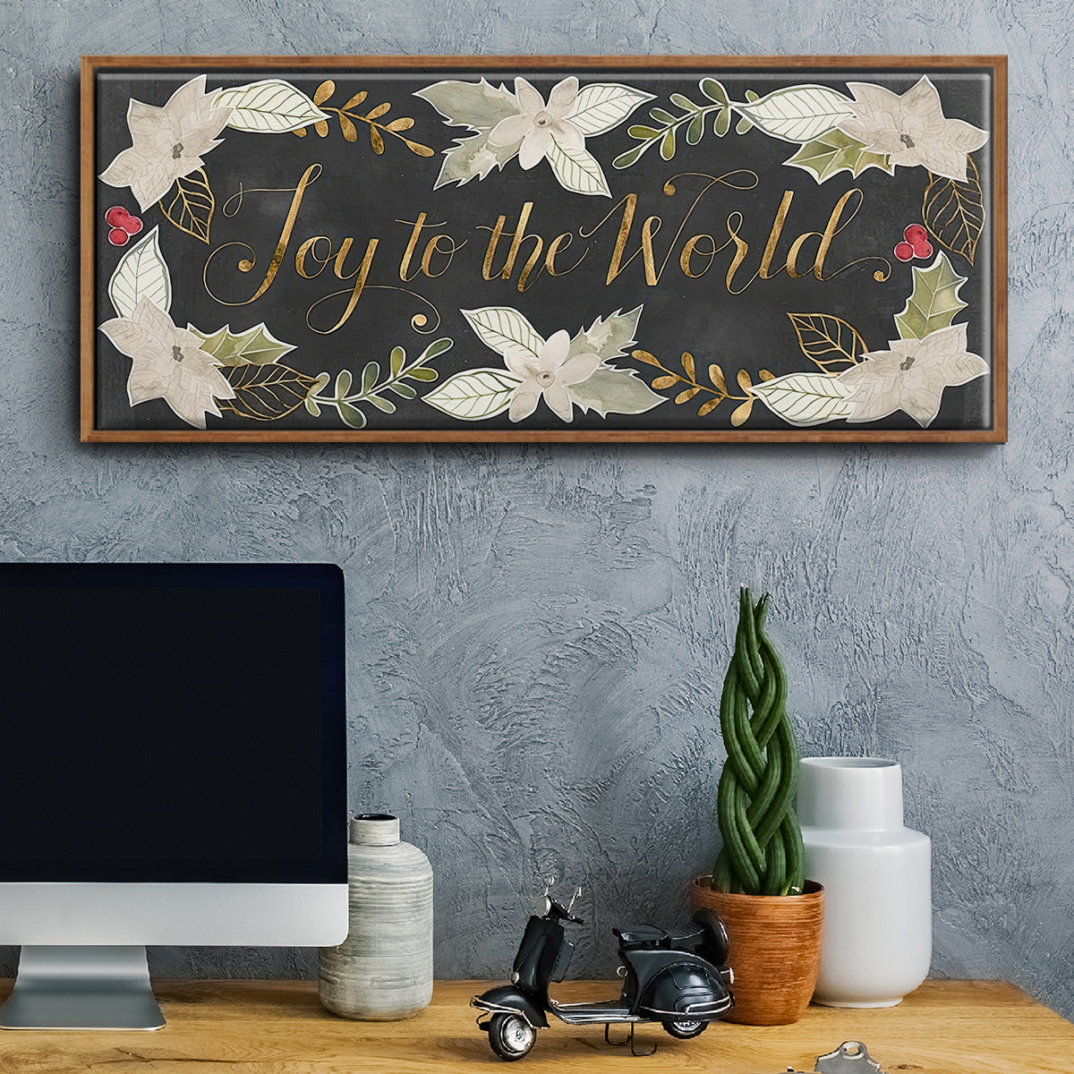 Gilded Christmas Collection D - Floater Framed Canvas Print