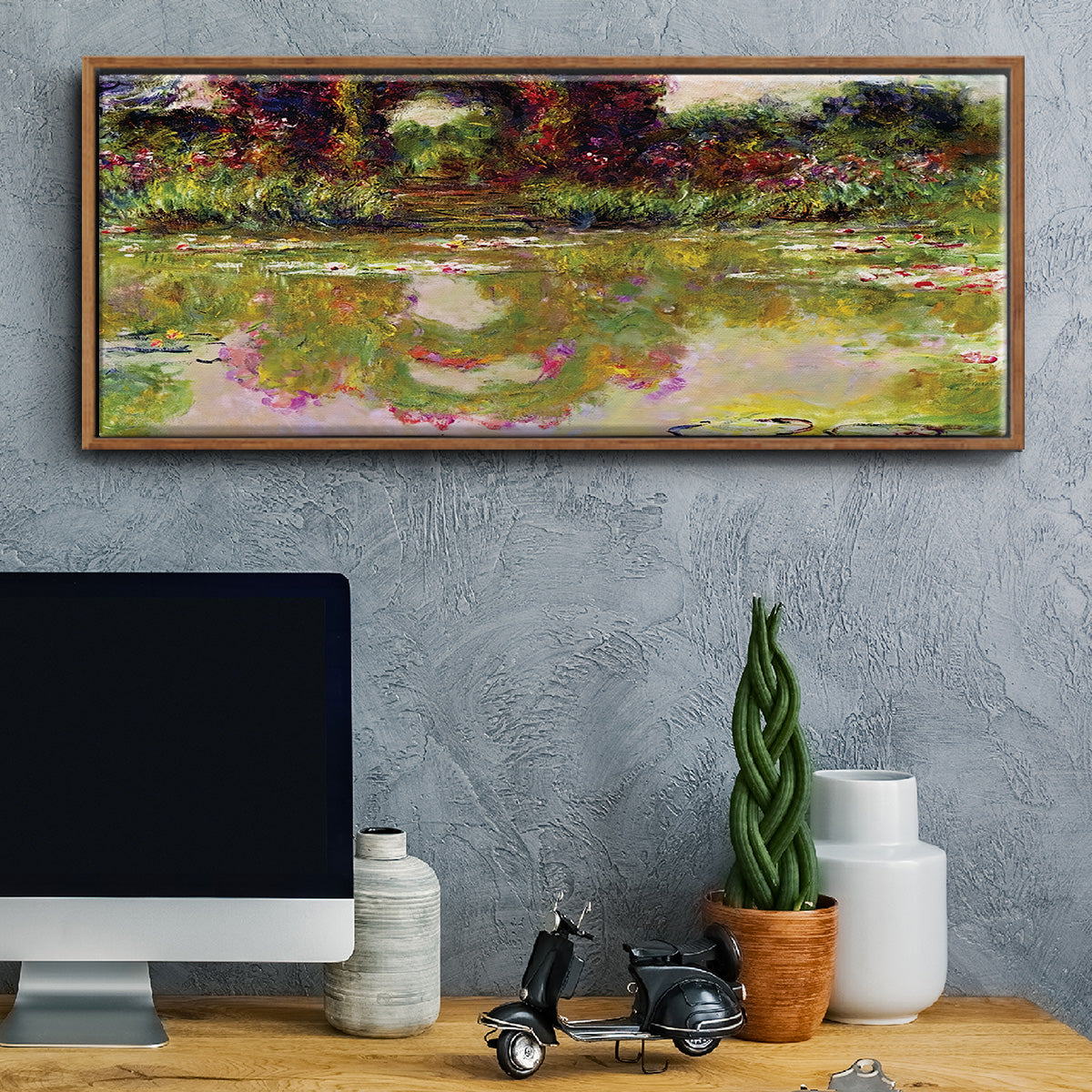 Rose Arches at Giverny, 1913 - Floater Framed Canvas Print