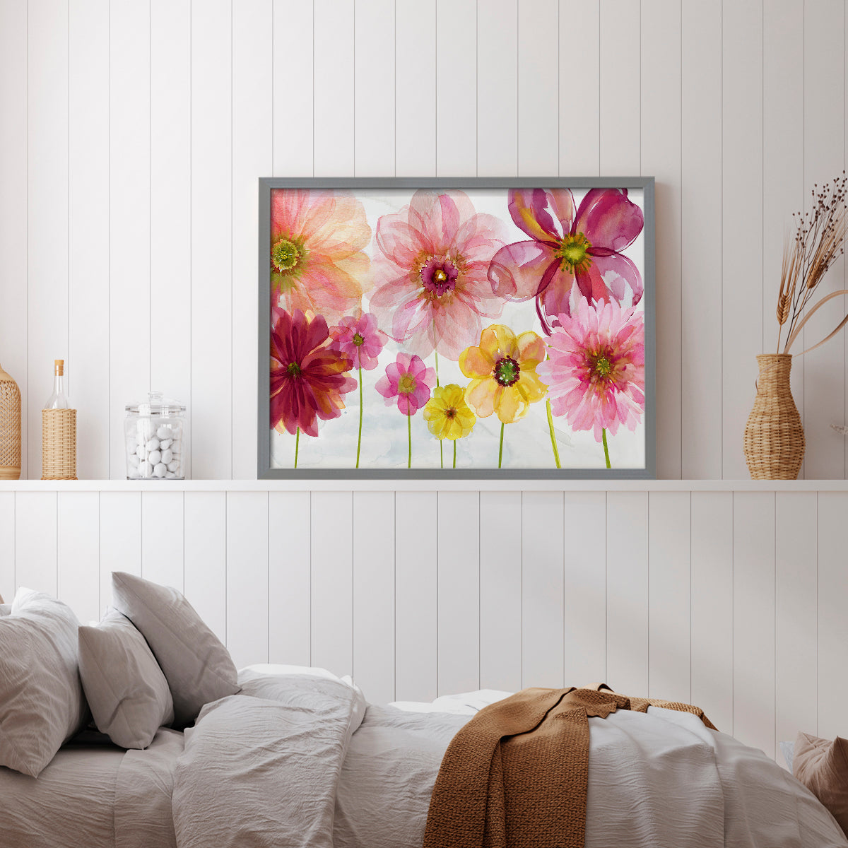 44001,watercolor,flowers,artwork,painting,floral,blossoms,pink,yellow,red,framed,colorful,decorative,nature,home decor,art,petals,garden,creative,mixed media,botanical,aesthetic,bright,beauty,hand-painted,wall art,interior design,cheerful,delicate,modern,flower arrangement,spring,seasonal,floral arrangement,visual art,design,Re-stickable,Text & Numbers