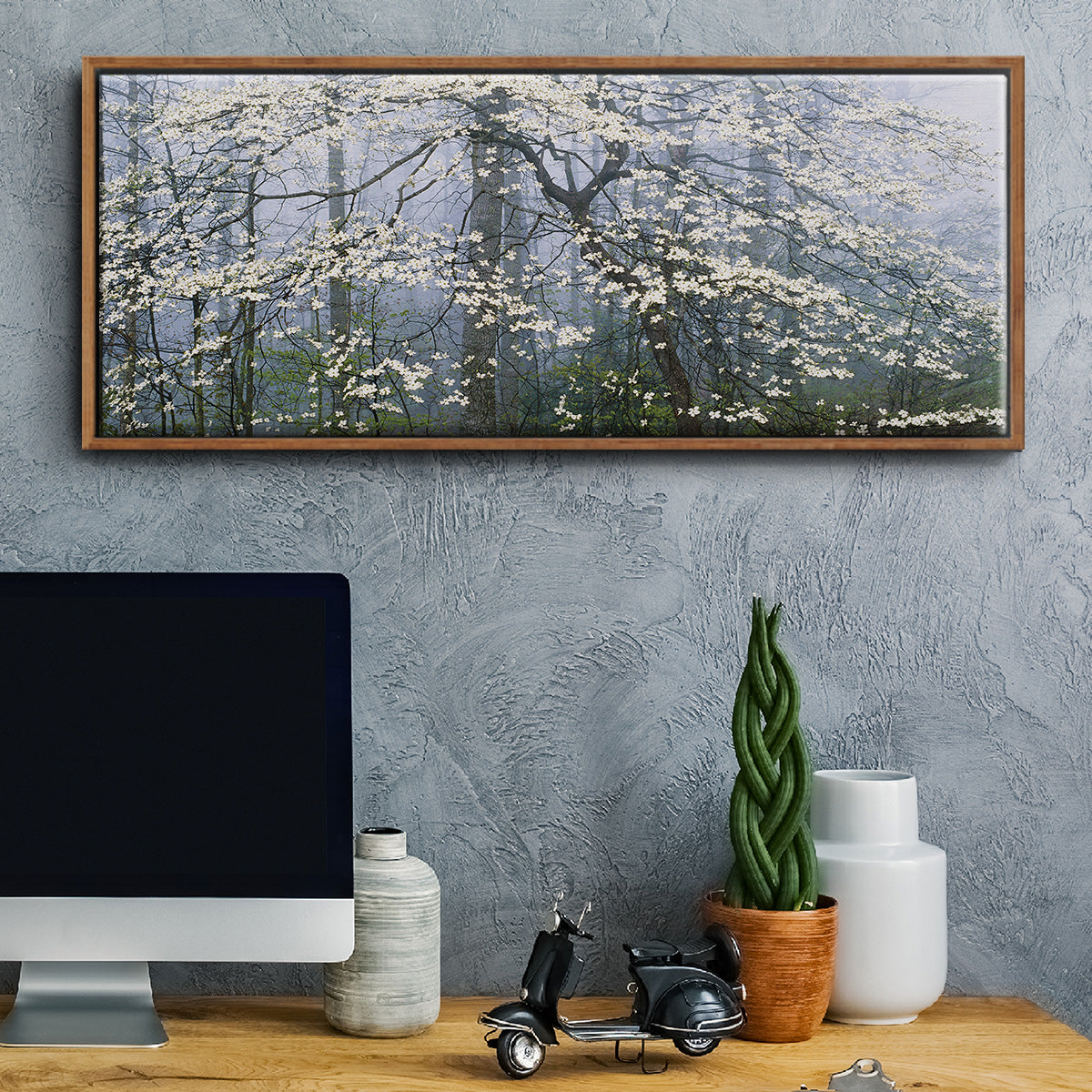 Dogwood Canopy - Floater Framed Canvas Print