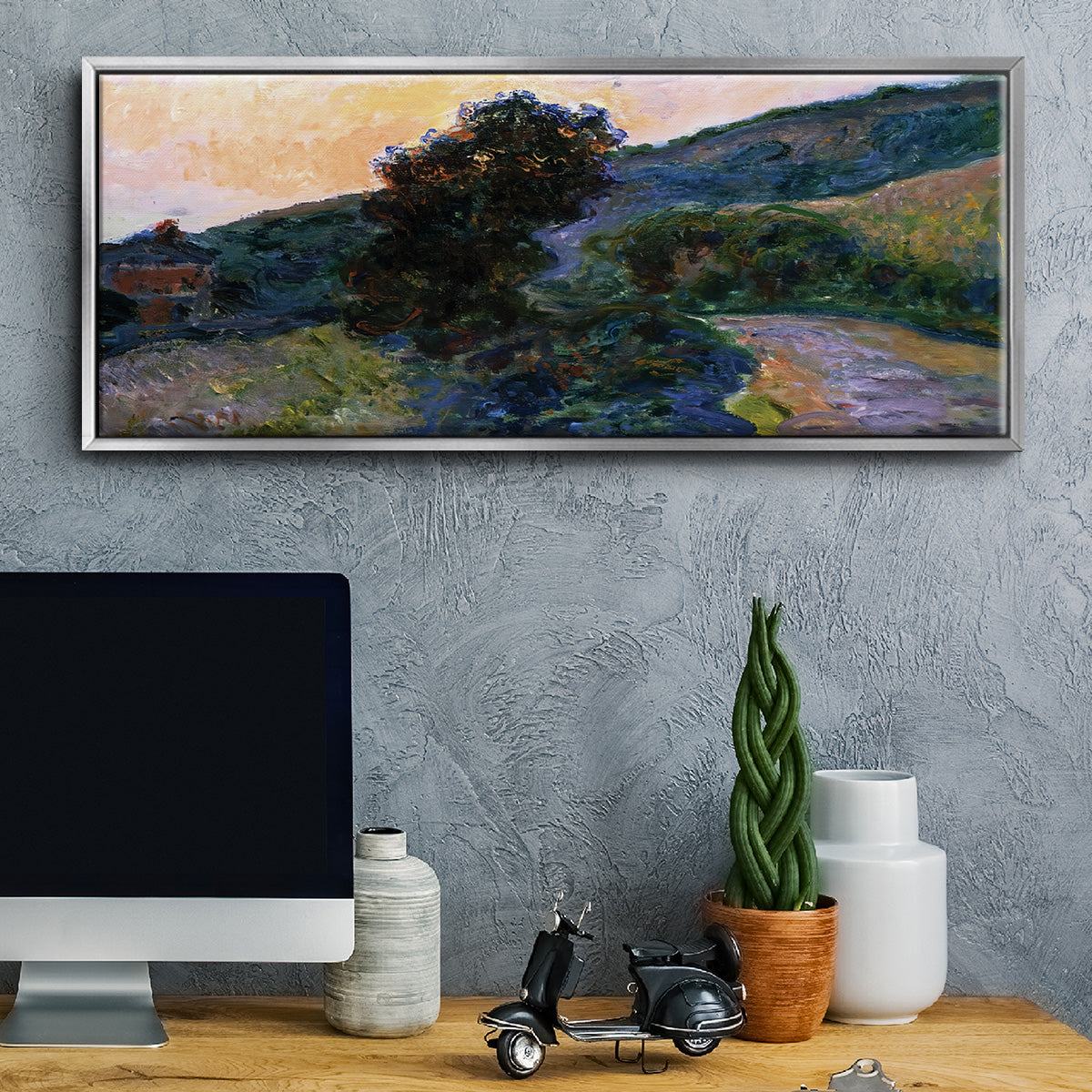 Sunset at Giverny, 1886 - Floater Framed Canvas Print