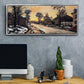 Road at Louveciennes, Melting Snow, Sunset, 1870 - Floater Framed Canvas Print