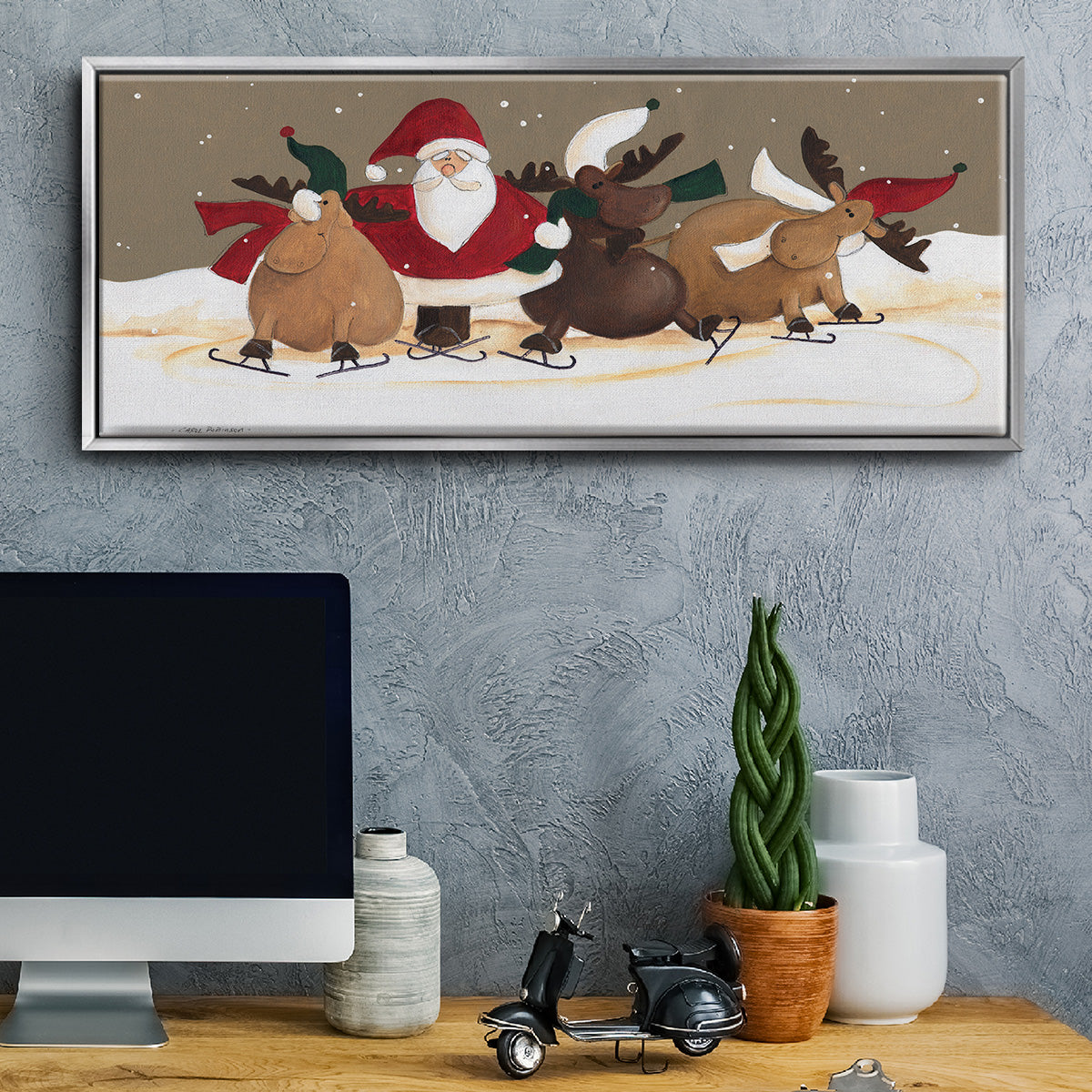Skater Chorus Line - Floater Framed Canvas Print