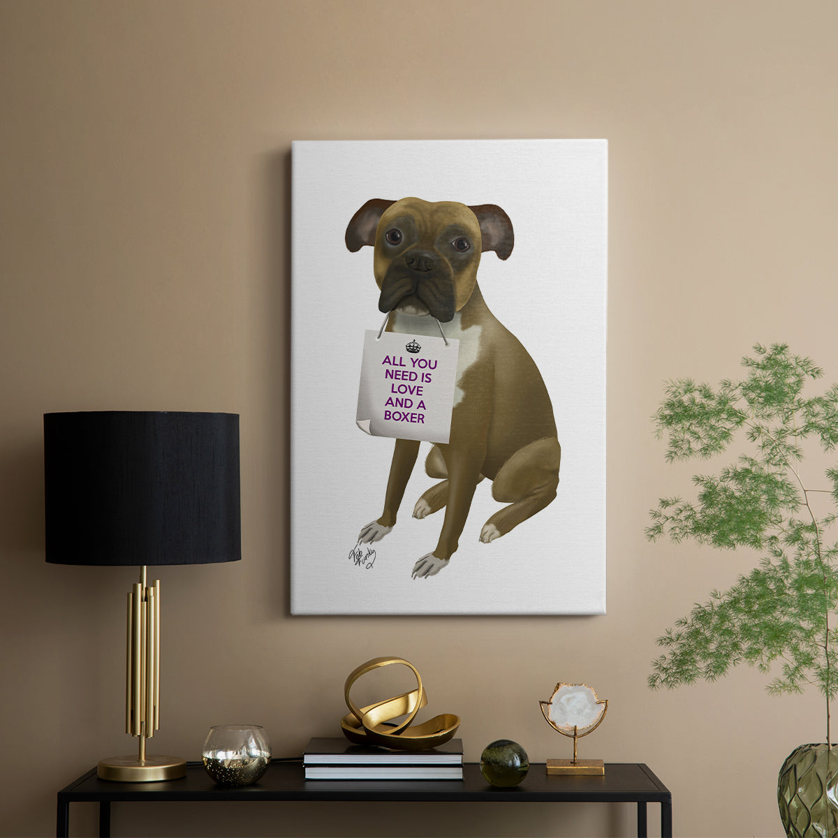 Love and Boxer - Canvas Art Print
