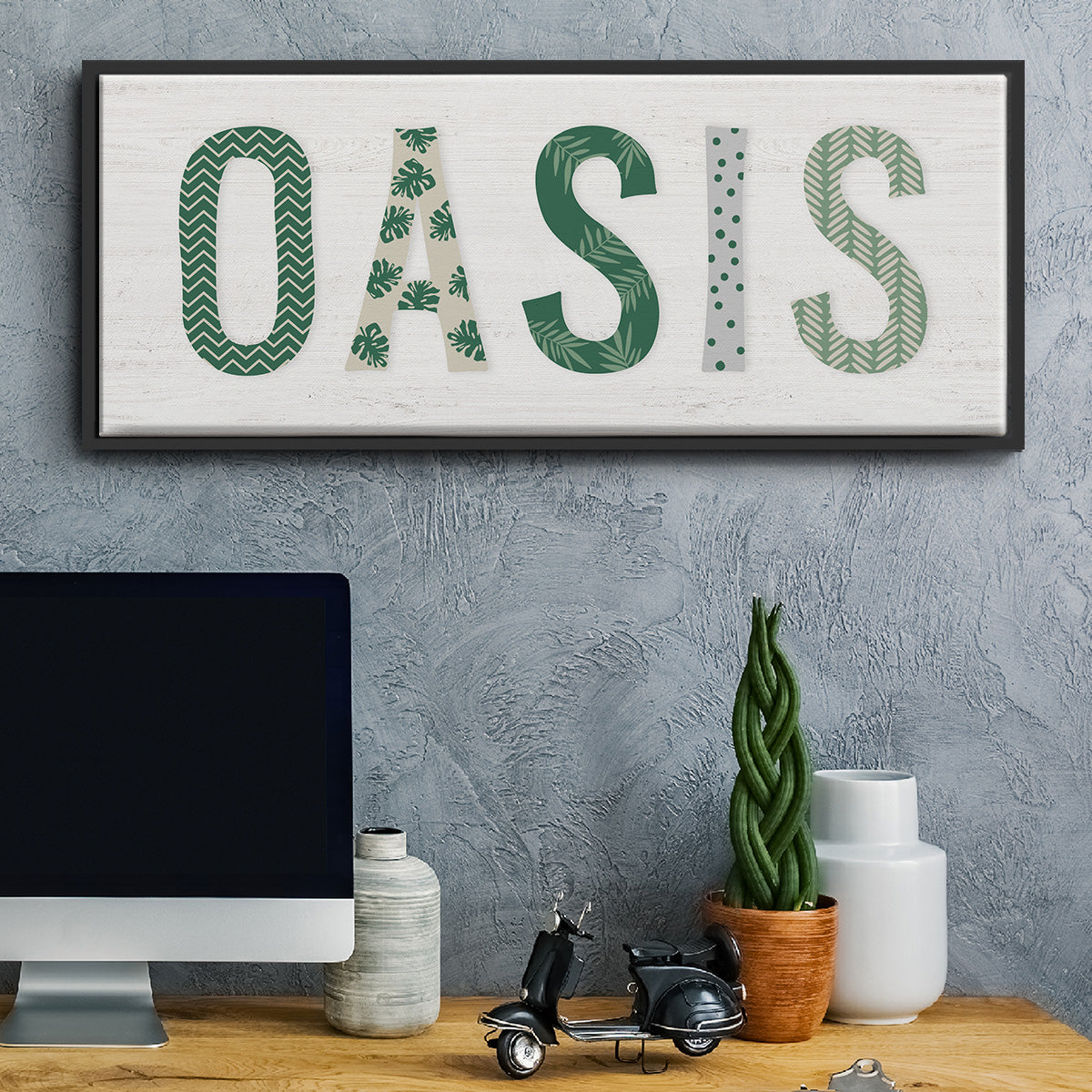 Oasis Cabana - Floater Framed Canvas Print