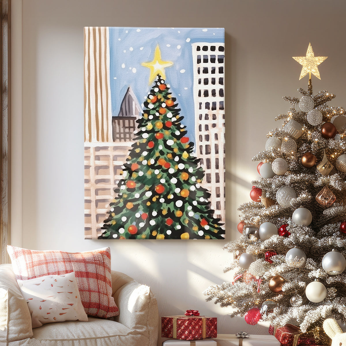 Pearled Midwinter Garland - Canvas Art Print