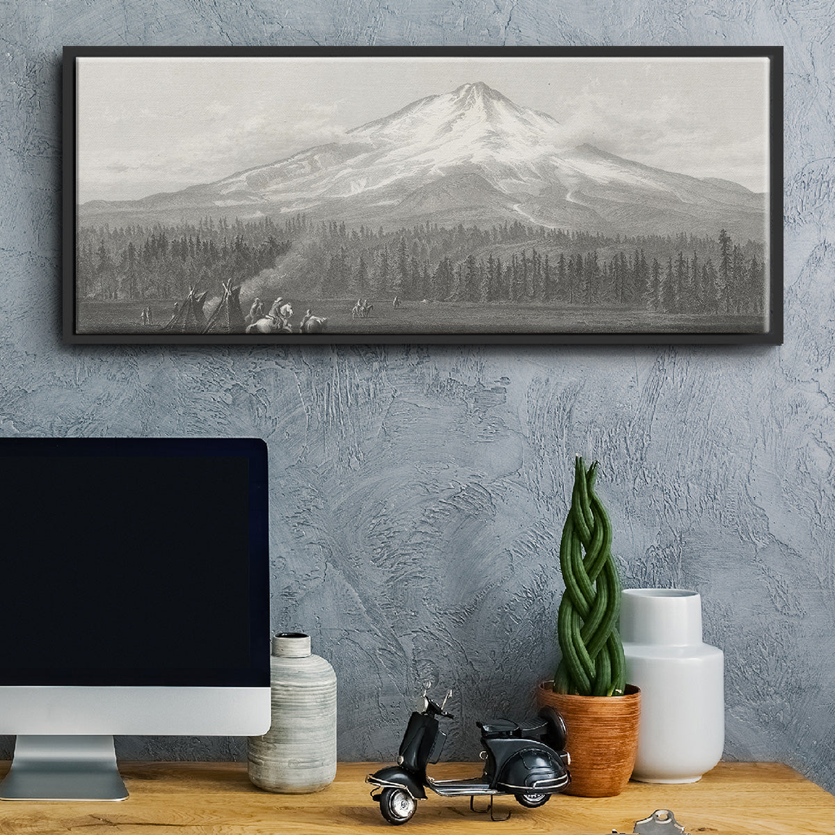 Mount Shasta - Floater Framed Canvas Print