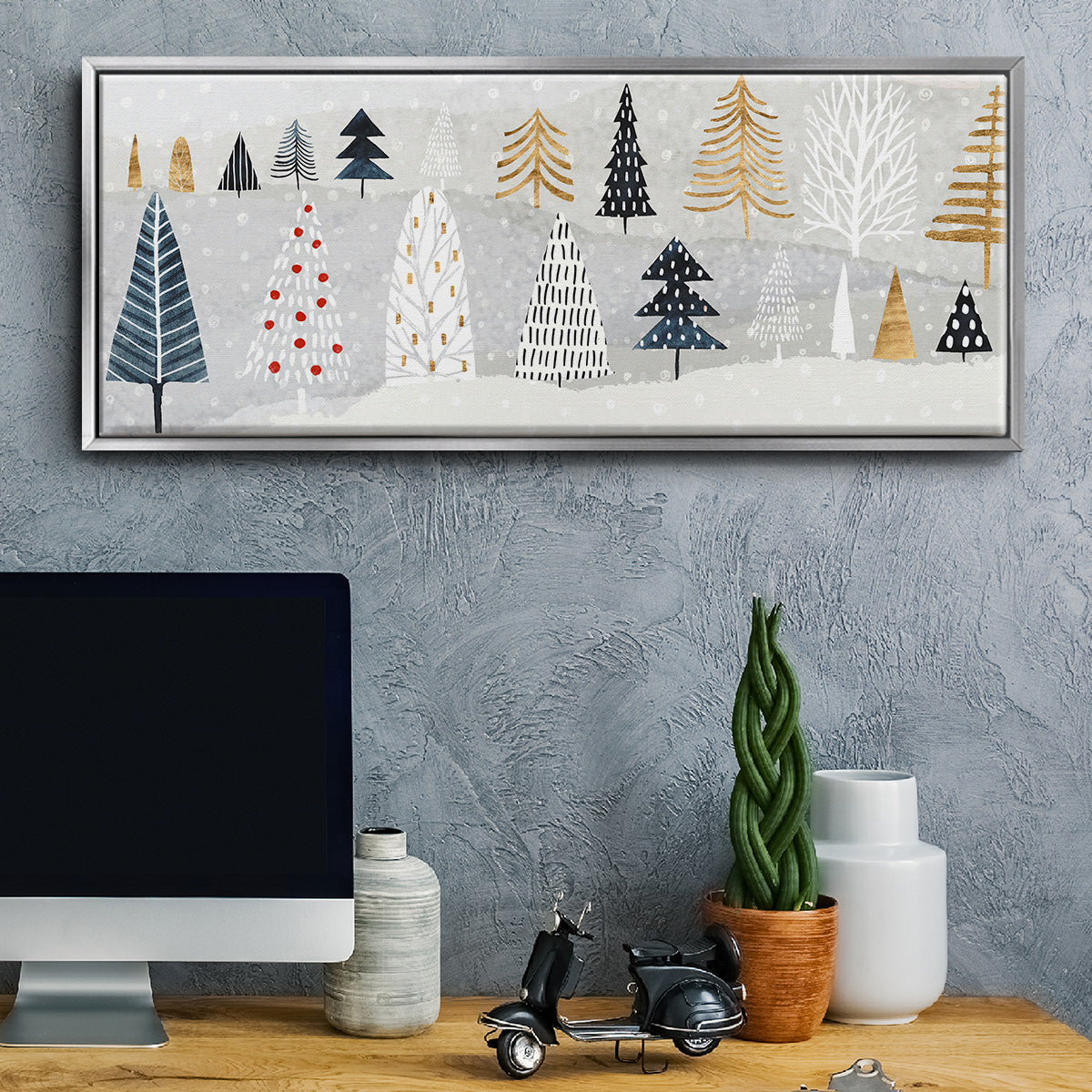 Christmas Chalet Collection D - Floater Framed Canvas Print