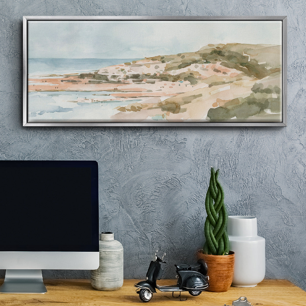 Neutral Seaside II - Floater Framed Canvas Print