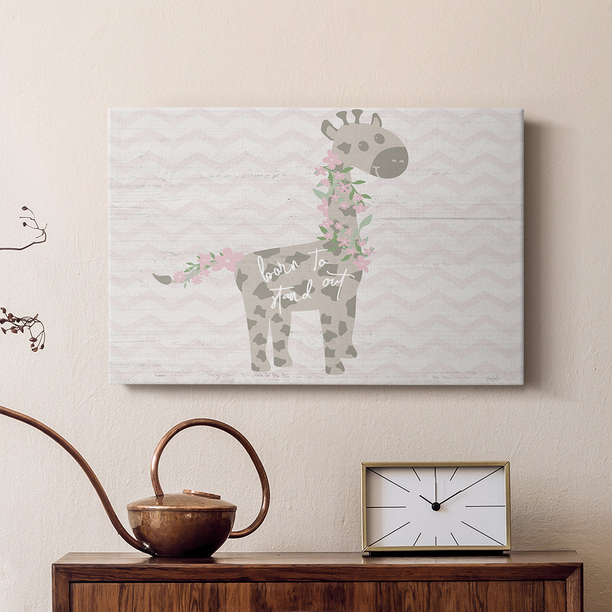 Floral Giraffe - Canvas Art Print