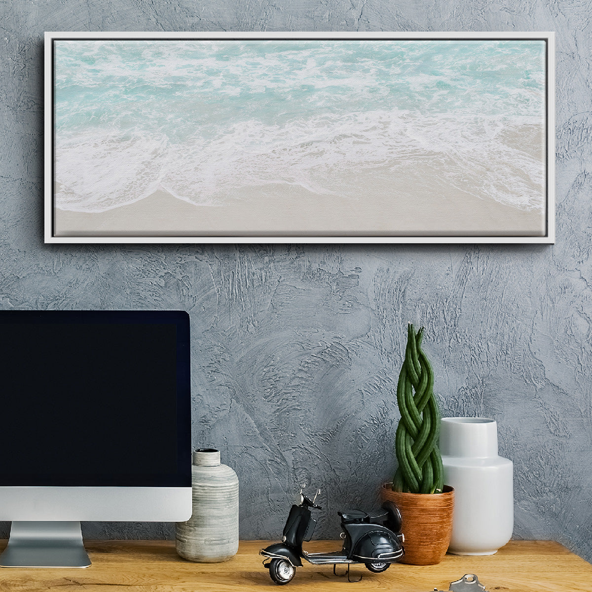 Coastline Tide - Floater Framed Canvas Print