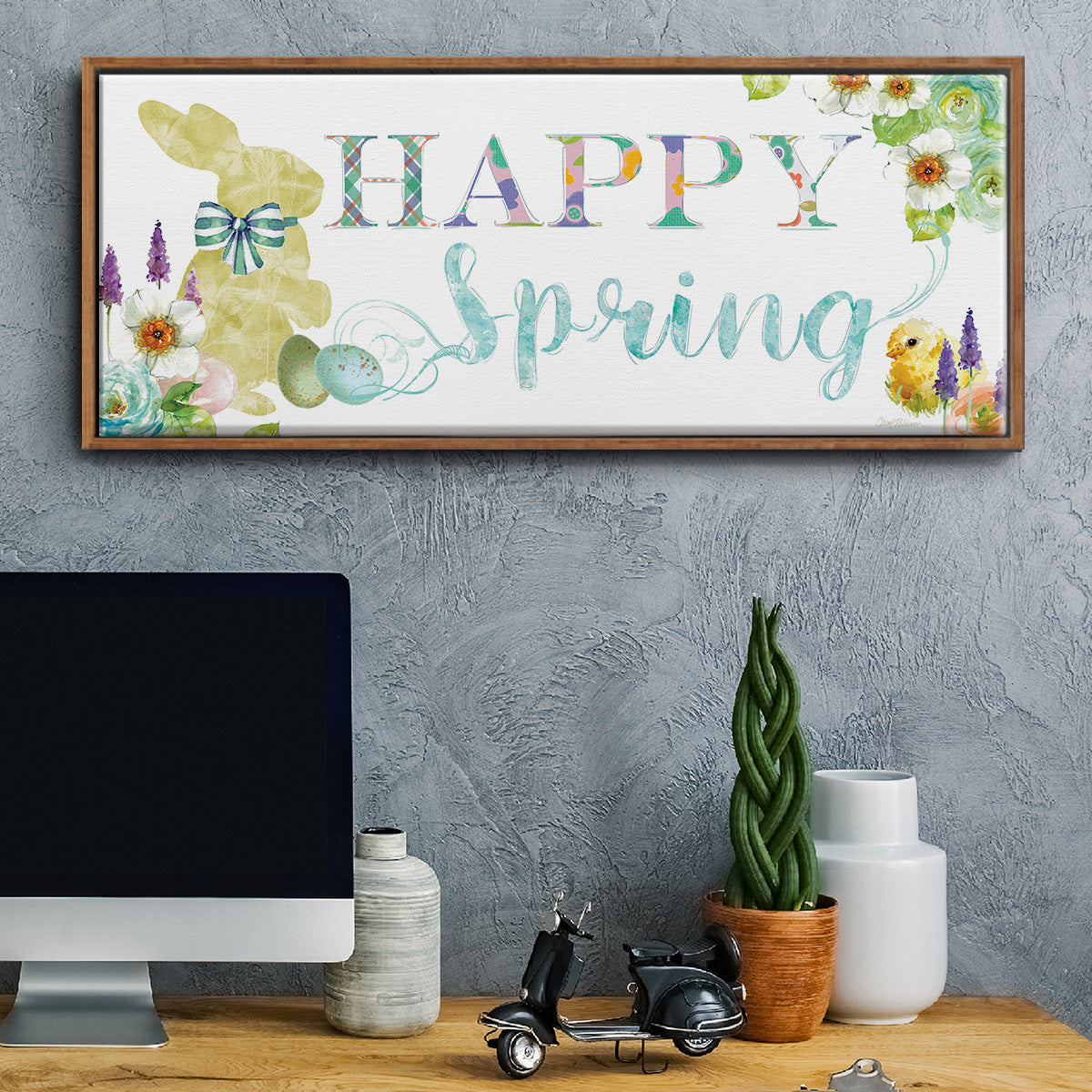 Happy Spring - Floater Framed Canvas Print