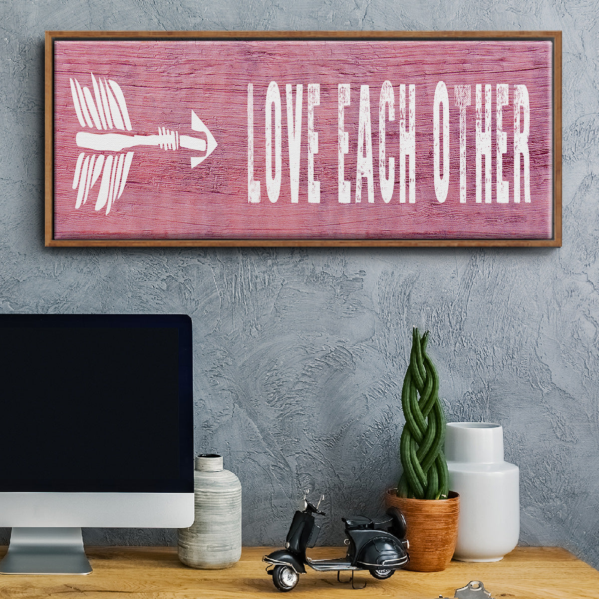 Love Each Other - Floater Framed Canvas Print