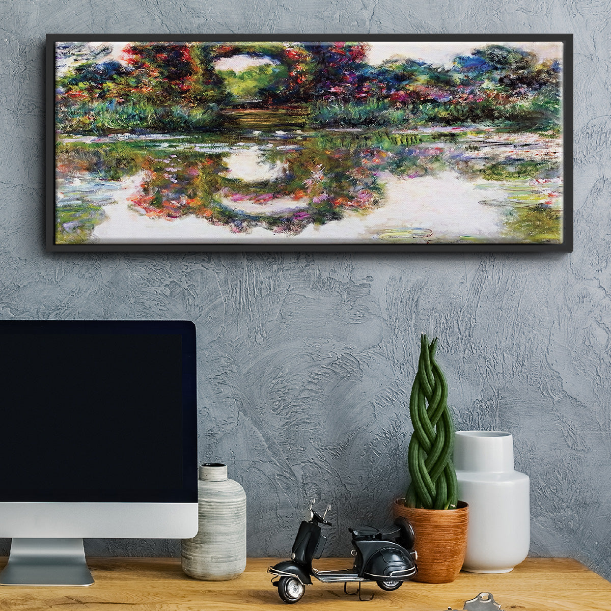 Rose Flowered Arches at Giverny, 1913 - Floater Framed Canvas Print