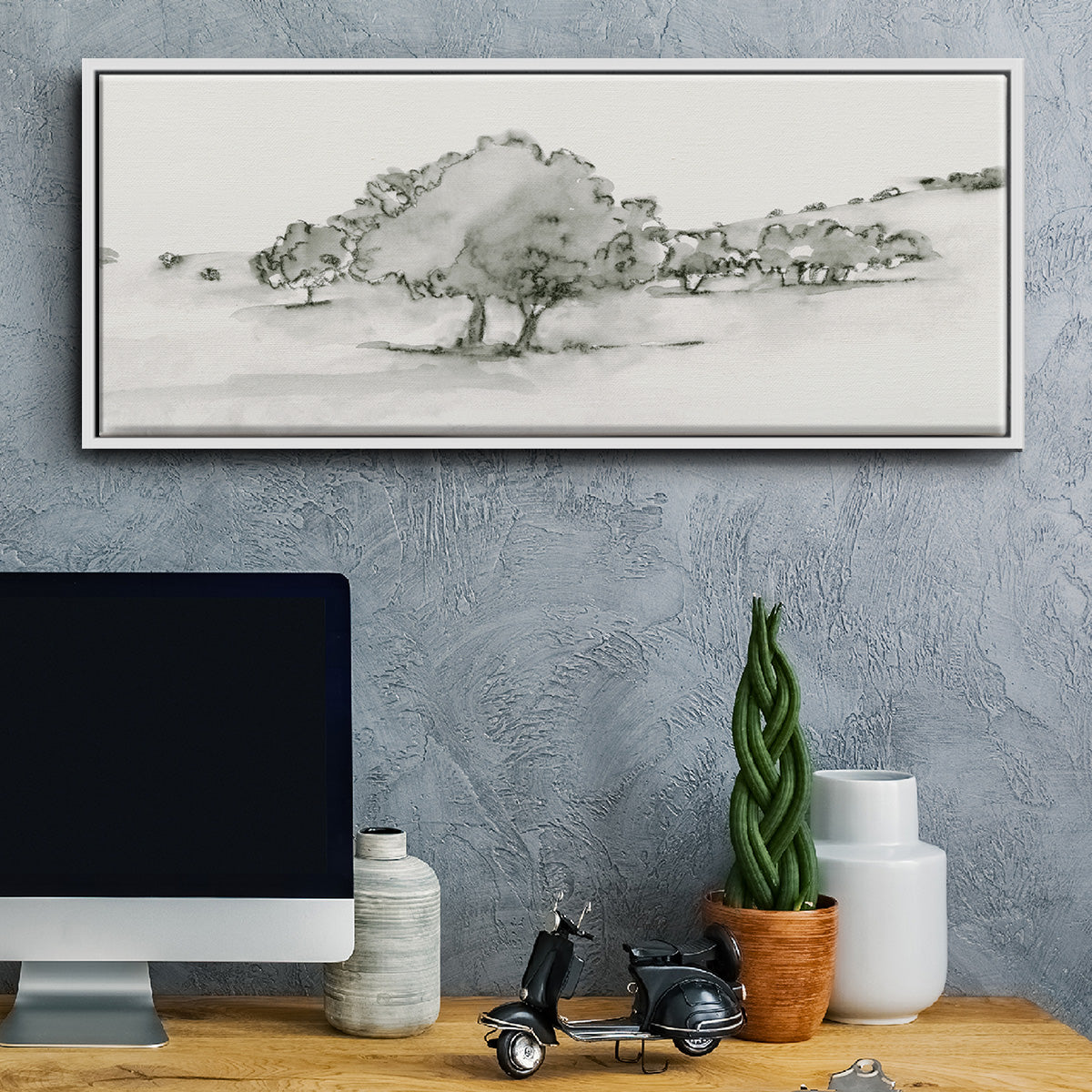 Scenic Scribble II - Floater Framed Canvas Print