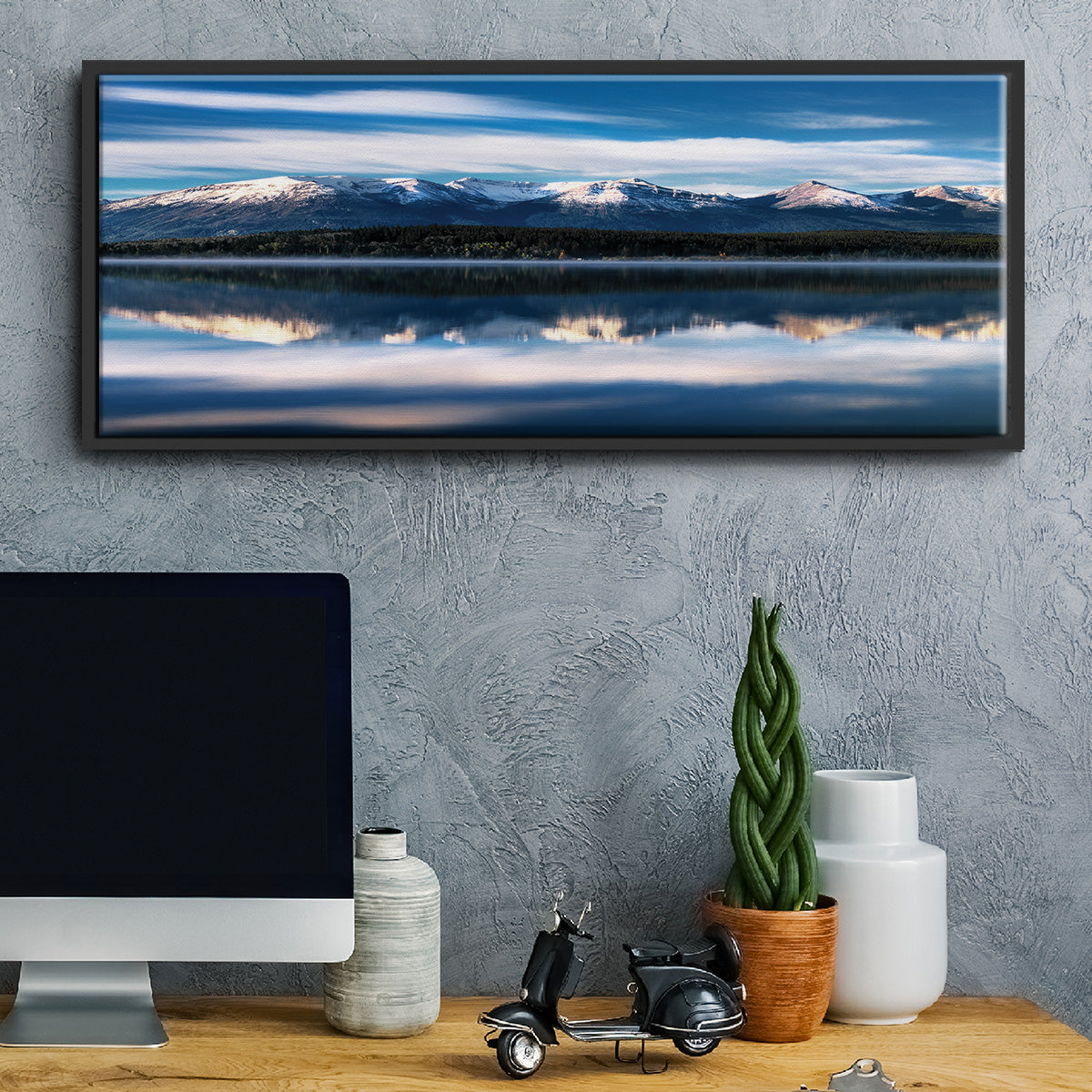 Pyramid Lake - Floater Framed Canvas Print