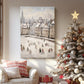 Frostlit Nativity Village - Canvas Art Print