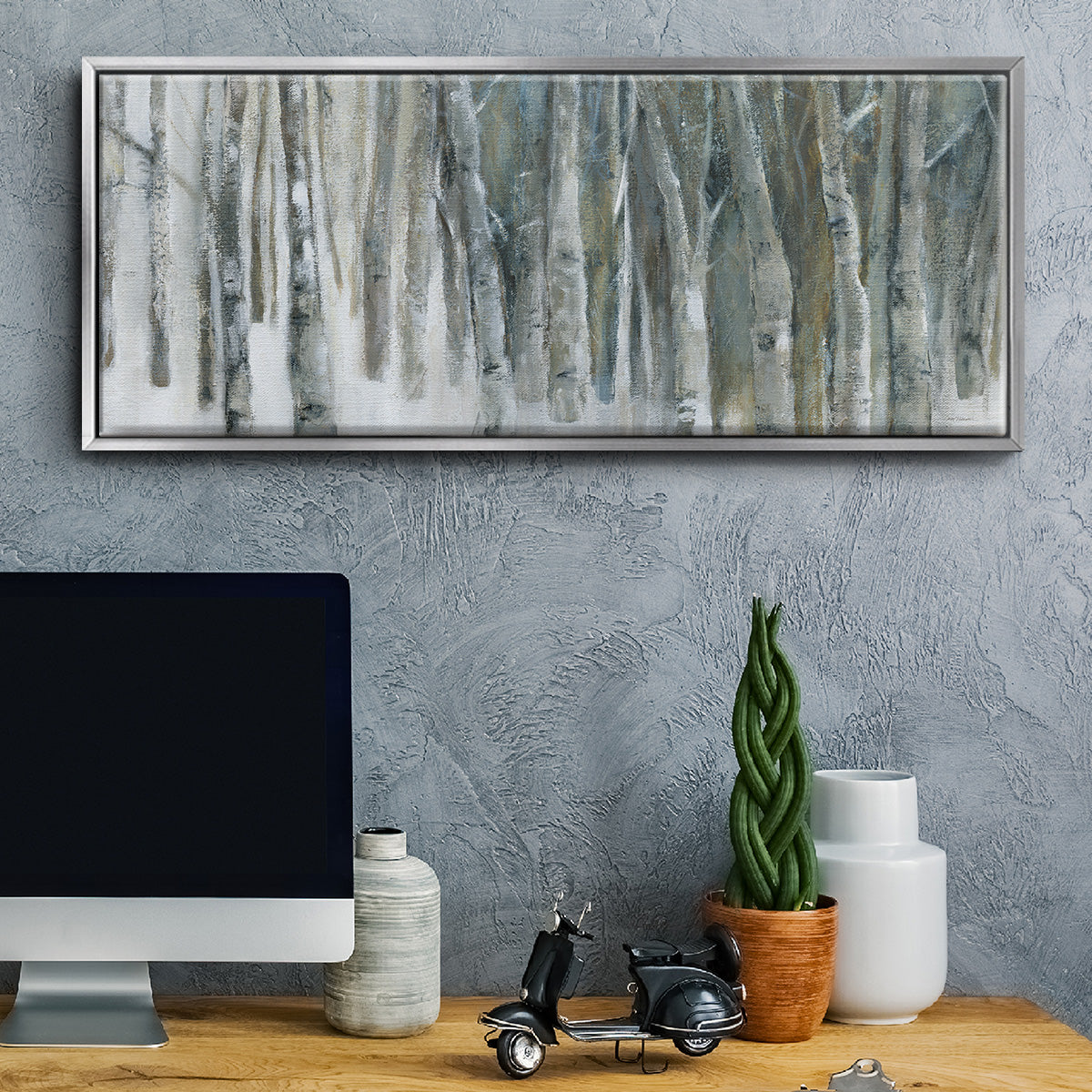 Banff Birch Grove - Floater Framed Canvas Print