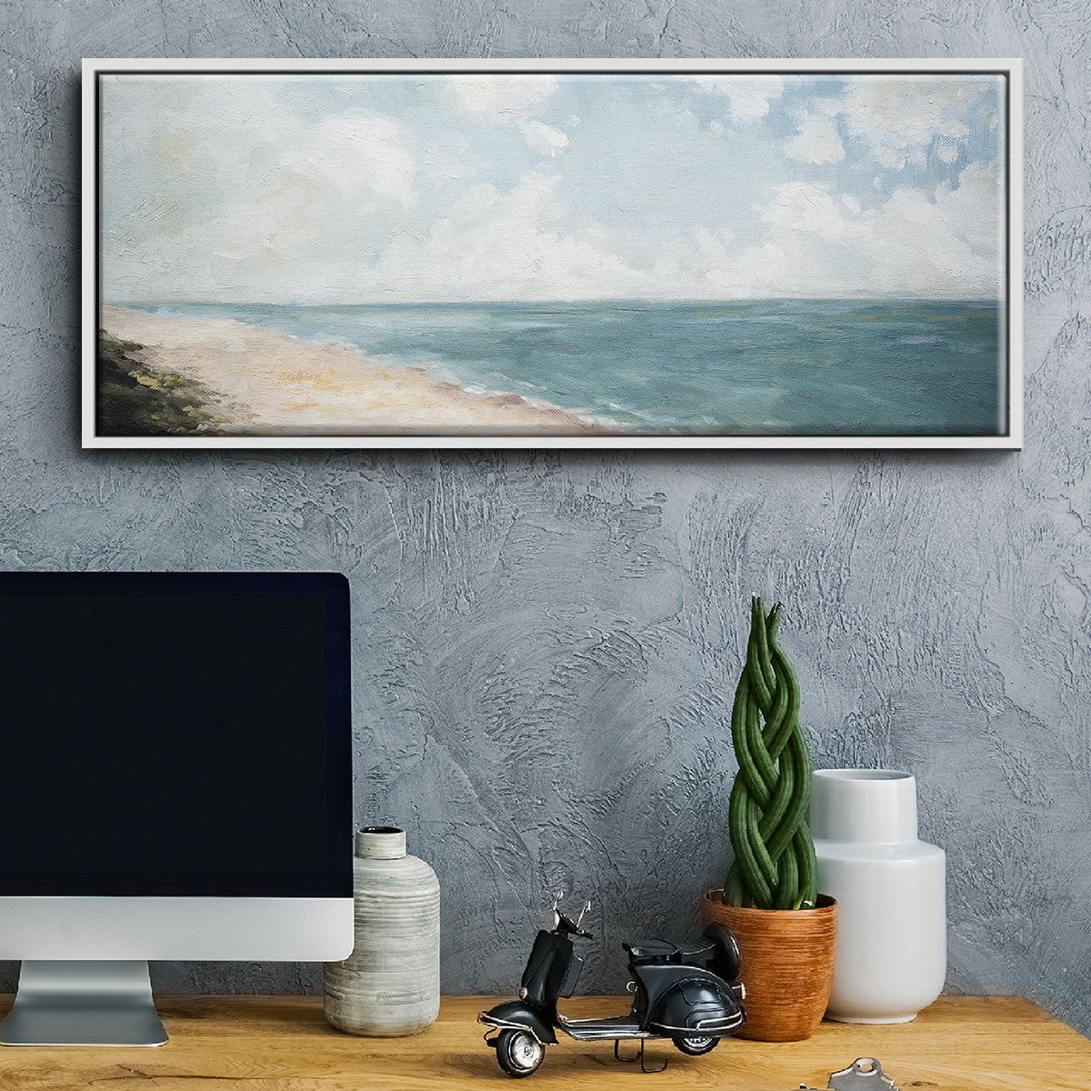 Beach View - Floater Framed Canvas Print