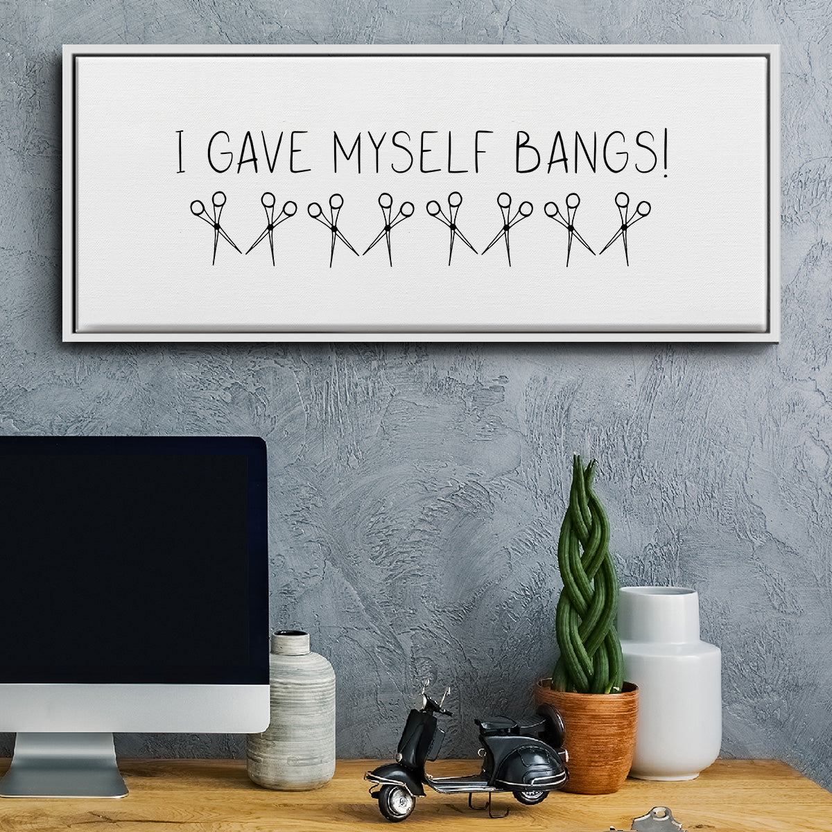 I Gave Myself Bangs! - Floater Framed Canvas Print