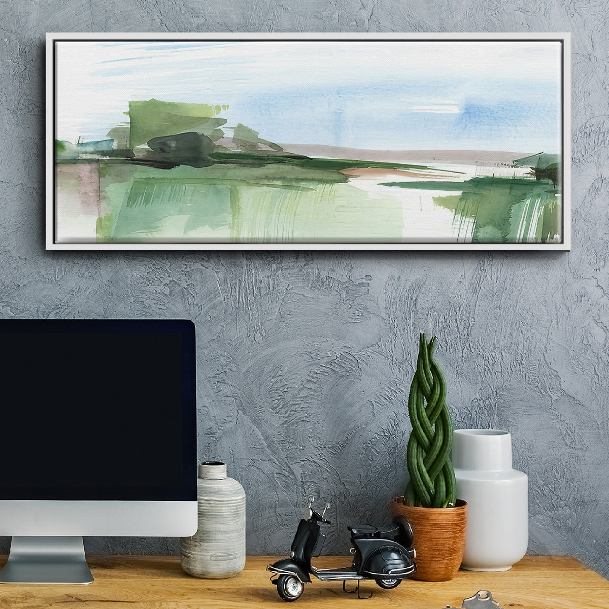Abstract Wetland IV - Floater Framed Canvas Print