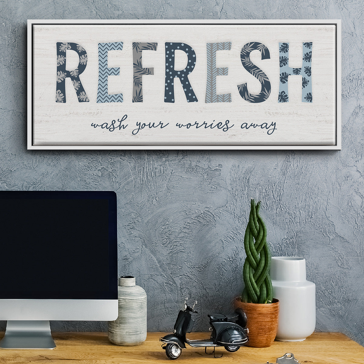Refresh - Floater Framed Canvas Print