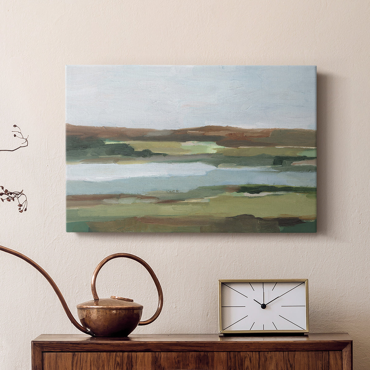 Autumn River Crossing II - Canvas Art Print