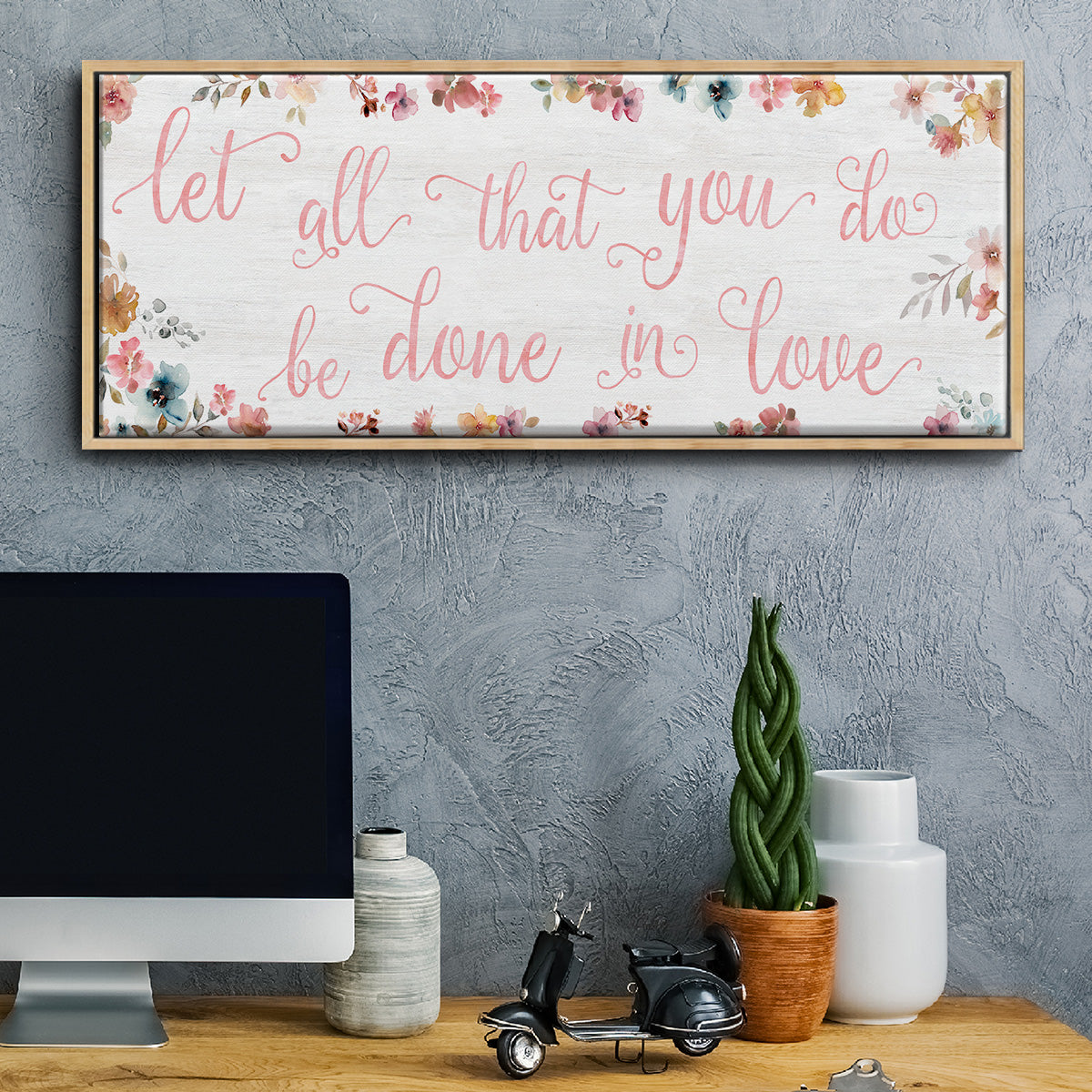 Done In Love - Floater Framed Canvas Print