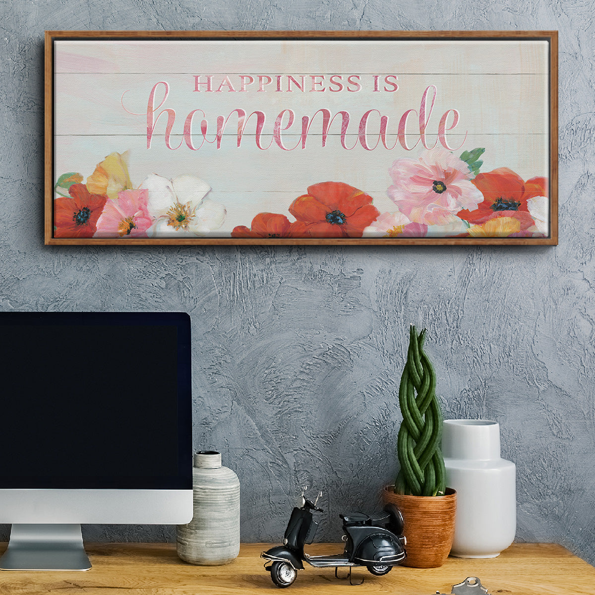 Happiness is Homemade - Floater Framed Canvas Print