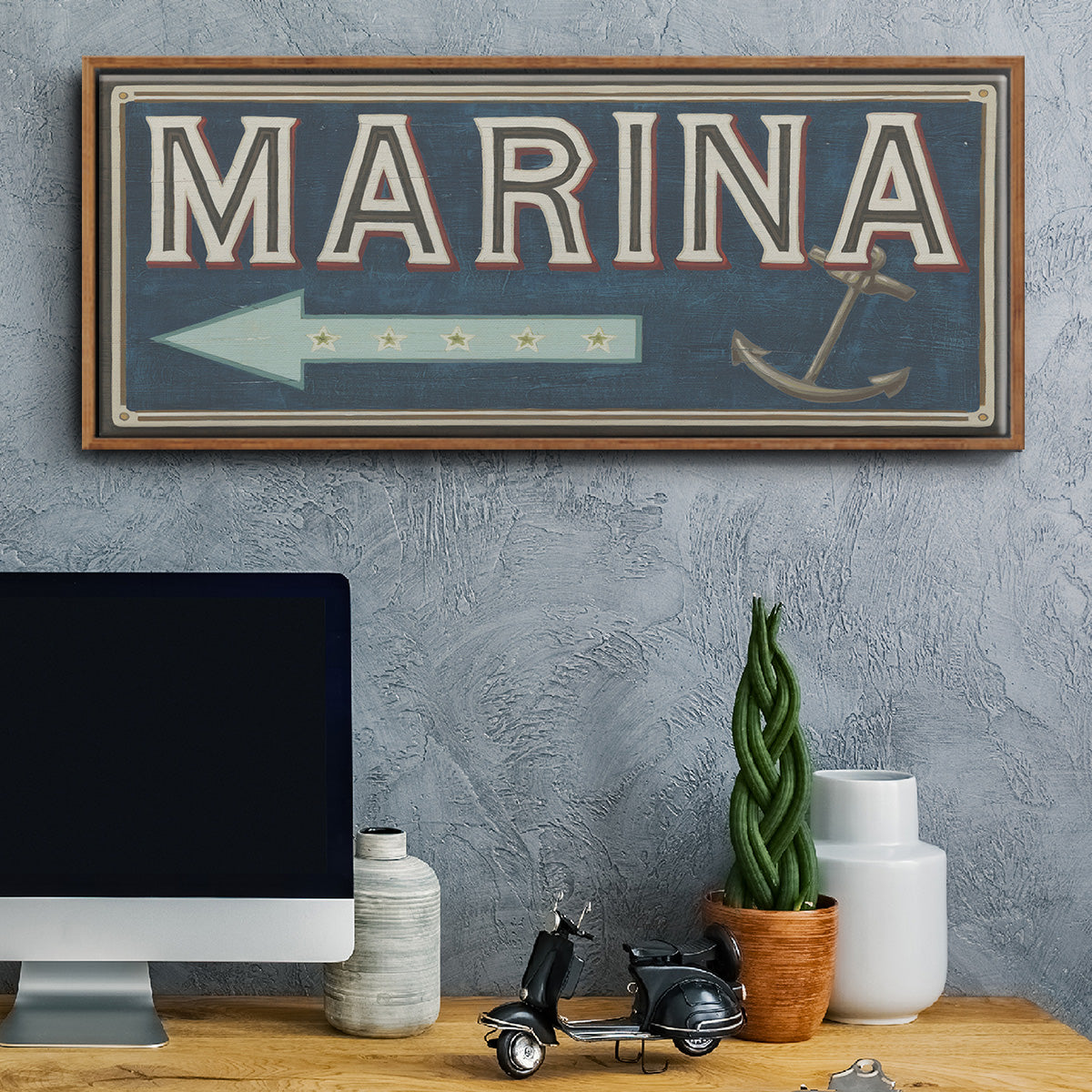 Shoreline Signs II - Floater Framed Canvas Print