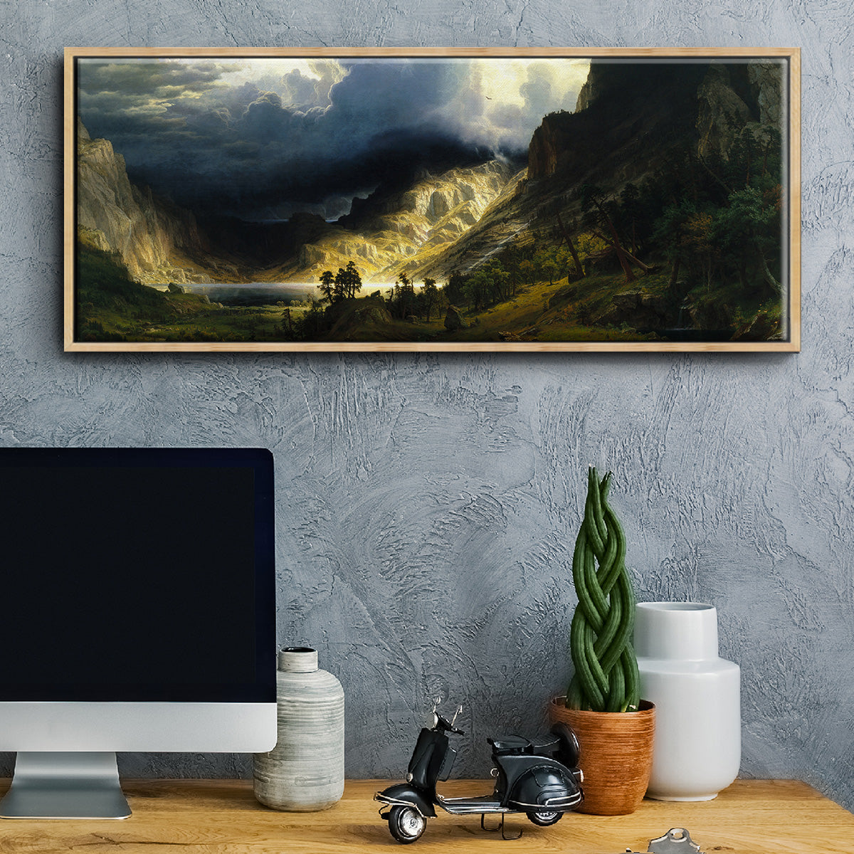A Storm in the Rocky Mountains - Floater Framed Canvas Print